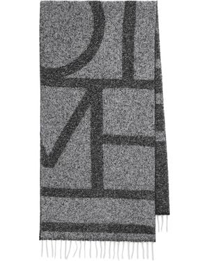 TOTEME Jacquard Scarf With Monogram - Gray