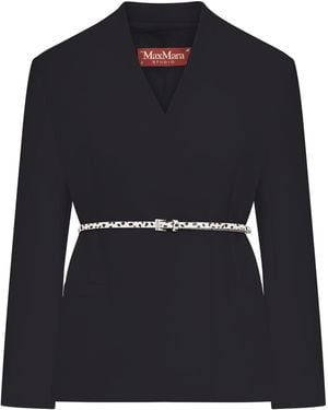 Max Mara Double-Breasted Cady Jacket - Black