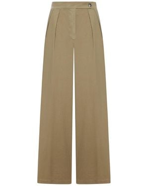 Dries Van Noten Cement-Coloured Pants With Pleats And Side Buttons - Natural