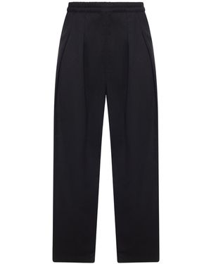 Maison Margiela Wide Leg Cotton Blend Trousers - Blue
