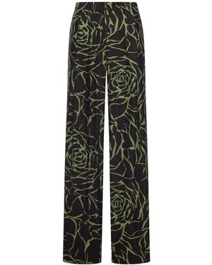 Dries Van Noten Wide Leg Trousers With Print - Multicolour