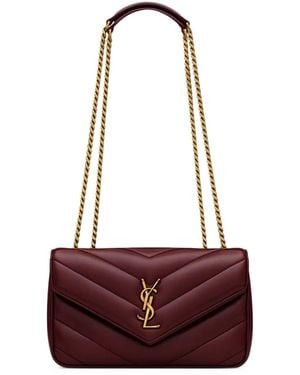 Saint Laurent Loulou Small In Quilted Lambskin - Red