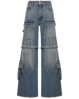 Balenciaga Pantaloni cargo flared da donna in blu