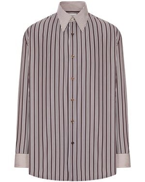 Saint Laurent Camicia winchester in popeline di cotone a righe - Multicolore