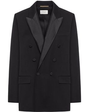 Saint Laurent Grain De Poudre Smoking Jacket - Black