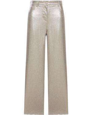 Max Mara Pantalone 5 tasche in lino - Grigio