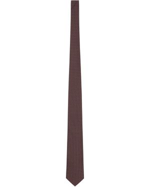 Lardini Micro-Patterned Silk Tie - White