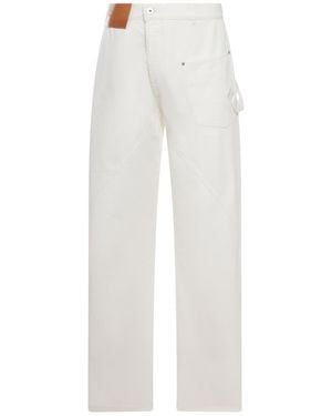 JW Anderson J.W.Anderson Twisted Denim Worker Jeans - White