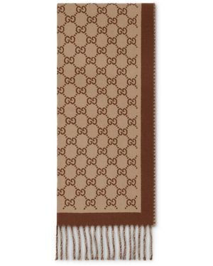 Gucci Sciarpa in lana gg - Neutro