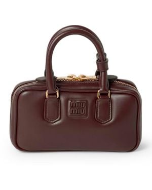 Miu Miu Mini Arcadie Leather Bag - Brown