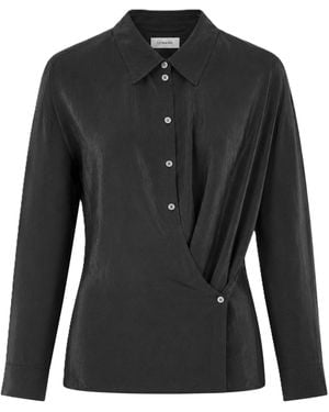 Lemaire Straight Collar Twisted Shirt - Black