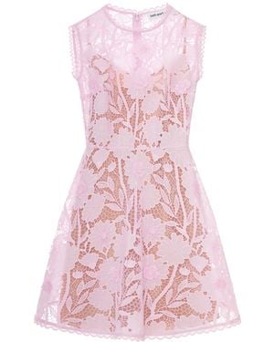 Self-Portrait Lace Mini Dress - Pink