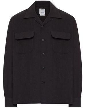 Visvim Wool Overshirt With Patch Pockets - Black