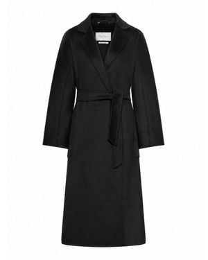 Max Mara Cappotto ludmilla in lana con cintura in vita - Nero