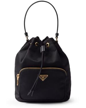 Prada Duet Re-nylon Bucket Bag - Black