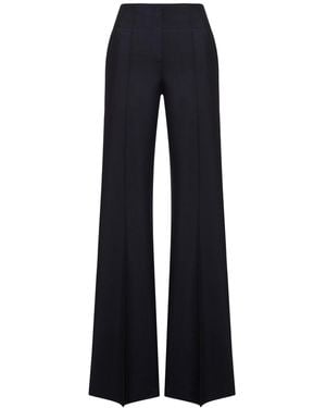 The Seafarer Tailored Silk And Wool Flared Pants - Blue