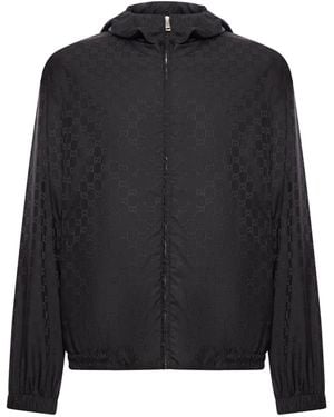 Gucci gg Jacquard Nylon Zip-up Jacket - Black