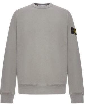 Stone Island Crew Neck Cotton Sweatshirt - Grey