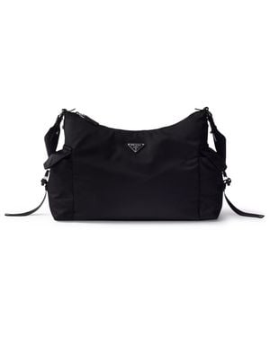 Prada Borsa explore in re-nylon e pelle - Nero