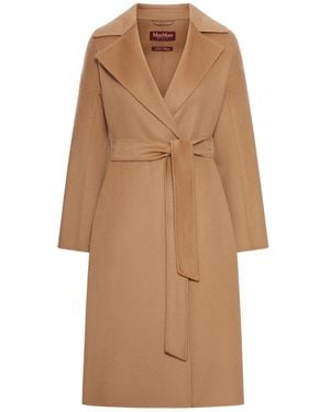 Max Mara Cappotto in cachemire con cintura - Neutro