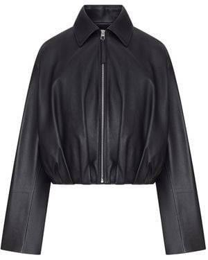 Loewe Giacca in nappa di agnello con drappeggio asimmetrico sul retro - Nero