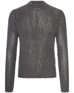 Our Legacy Open-Knit Crew-Neck Sweater - Gray