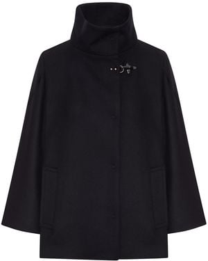 Fay Cappa in panno di lana e cashmere - Nero