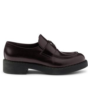 Prada Mocassini chocolate in pelle spazzolata - Nero