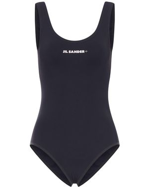 Jil Sander Costume da bagno intero con logo + stampato - Blu