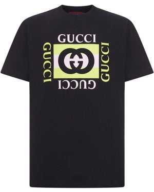Gucci Cotton T-Shirt With Print - Black