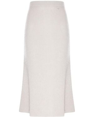 Herno Gonna midi in maglia con filato lurex - Bianco