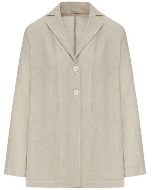 Transit Single-breasted Linen Jacket - White