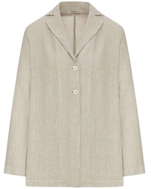 Transit Single-breasted Linen Jacket - White