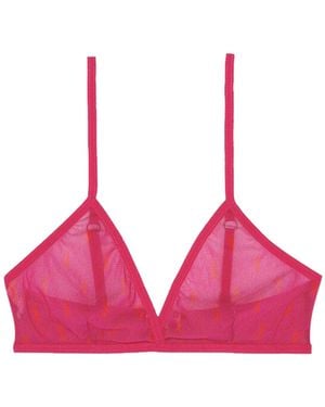 Saint Laurent REGGISENO MONOGRAM IN JERSEY DI TULLE - Rosa