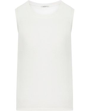 Transit Comfort Wide Shoulder Jersey Tank Top - White