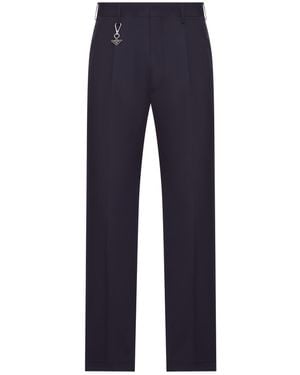 Prada Tailored Cotton Poplin Trousers - Blue