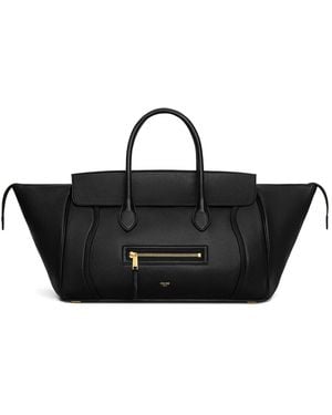 Celine Borsa media luggage in morbida pelle di agnello lucida - Nero