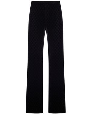 Gucci Gg Stretch Dãvorã Velvet Trousers - Blue