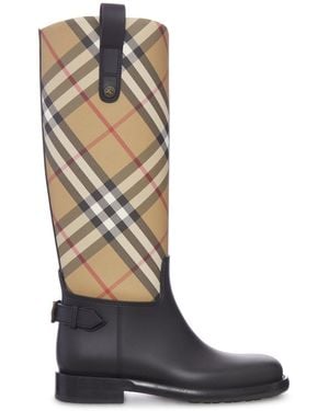 Burberry Rainboots Equestrian Check - White
