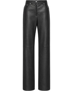 Sportmax 5-Pocket Leather And Suede Pants - Gray