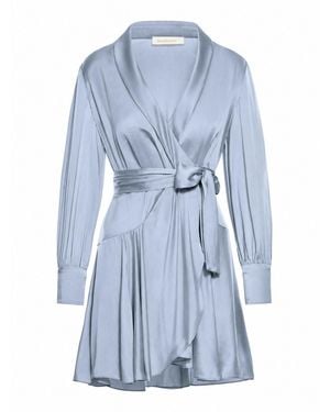 Zimmermann Abito mini a portafoglio in seta - Blu