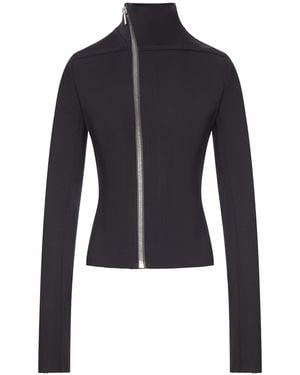 Rick Owens Gary Fitted Jacket With Asymmetric Zip - Blue