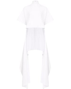 Alaïa Asymmetric Cotton Jersey T-Shirt - White