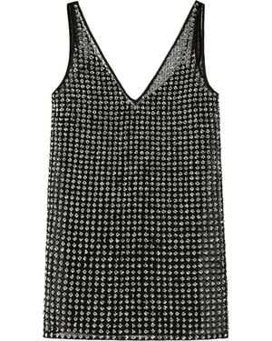 Max Mara Abito corto in organza e paillettes - Nero