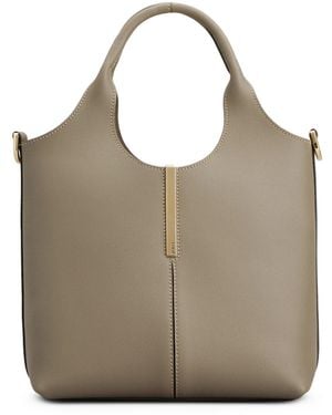 Tod's Mini Leather Tote Shopping Bag - Natural