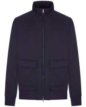 Herno Bomber in lan con zip - Blu