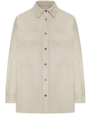 Salvatore Santoro Suede Overshirt - White