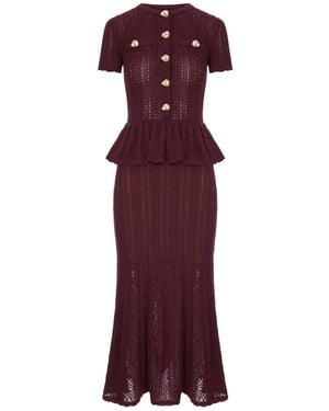 Self-Portrait Long Dress - Purple