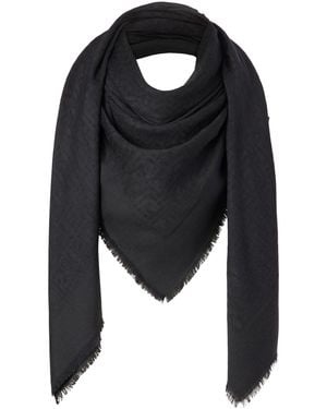 Fendi Scialle in lana, seta e cashmere - Nero