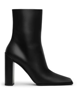 Alaïa Square Leather Ankle Boots - Black